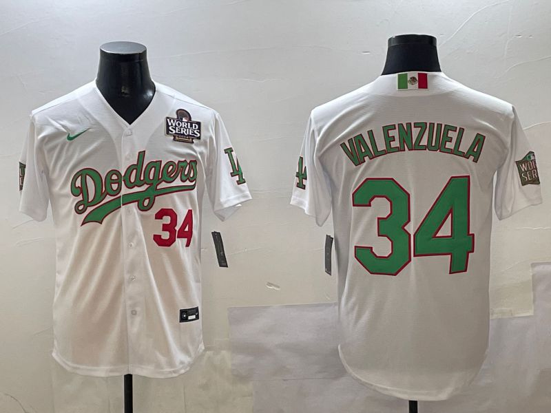 Men Los Angeles Dodgers #34 Valenzuela White Fashion Game 2025 Nike MLB Jersey style 3061->los angeles dodgers->MLB Jersey